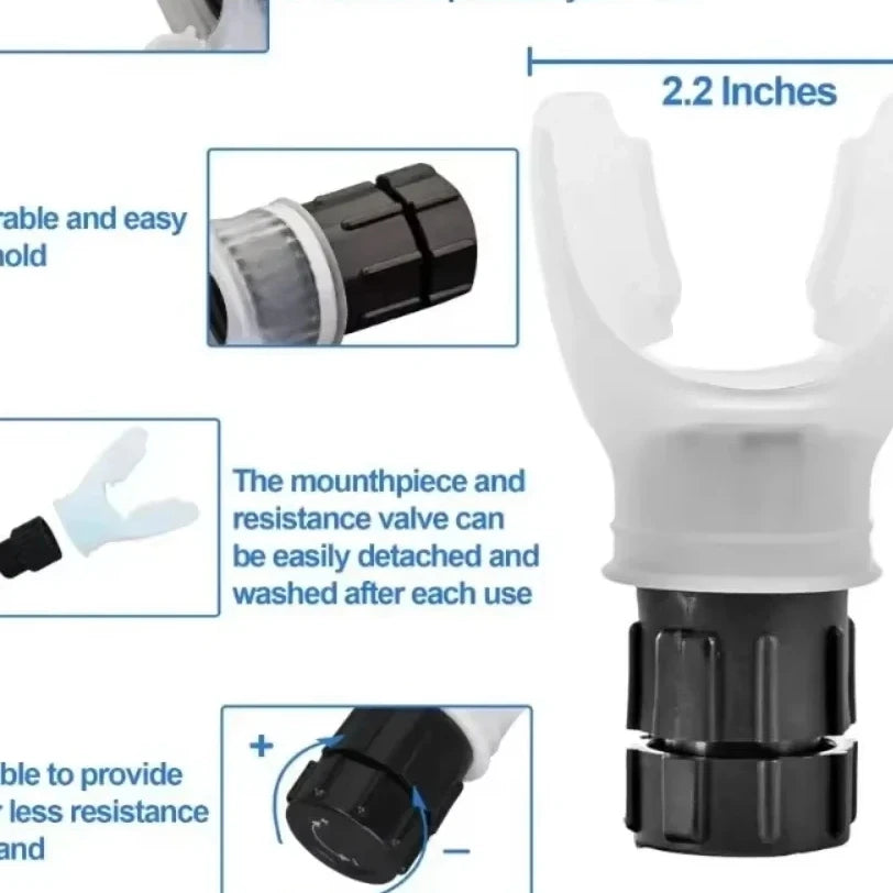Breathing Exercise For Lungs Portable Breath Fitness Exerciser Device Endurance Workout Device With Adjustable Resistances