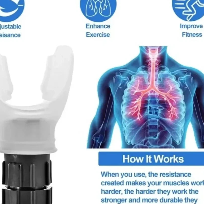 Breathing Exercise For Lungs Portable Breath Fitness Exerciser Device Endurance Workout Device With Adjustable Resistances